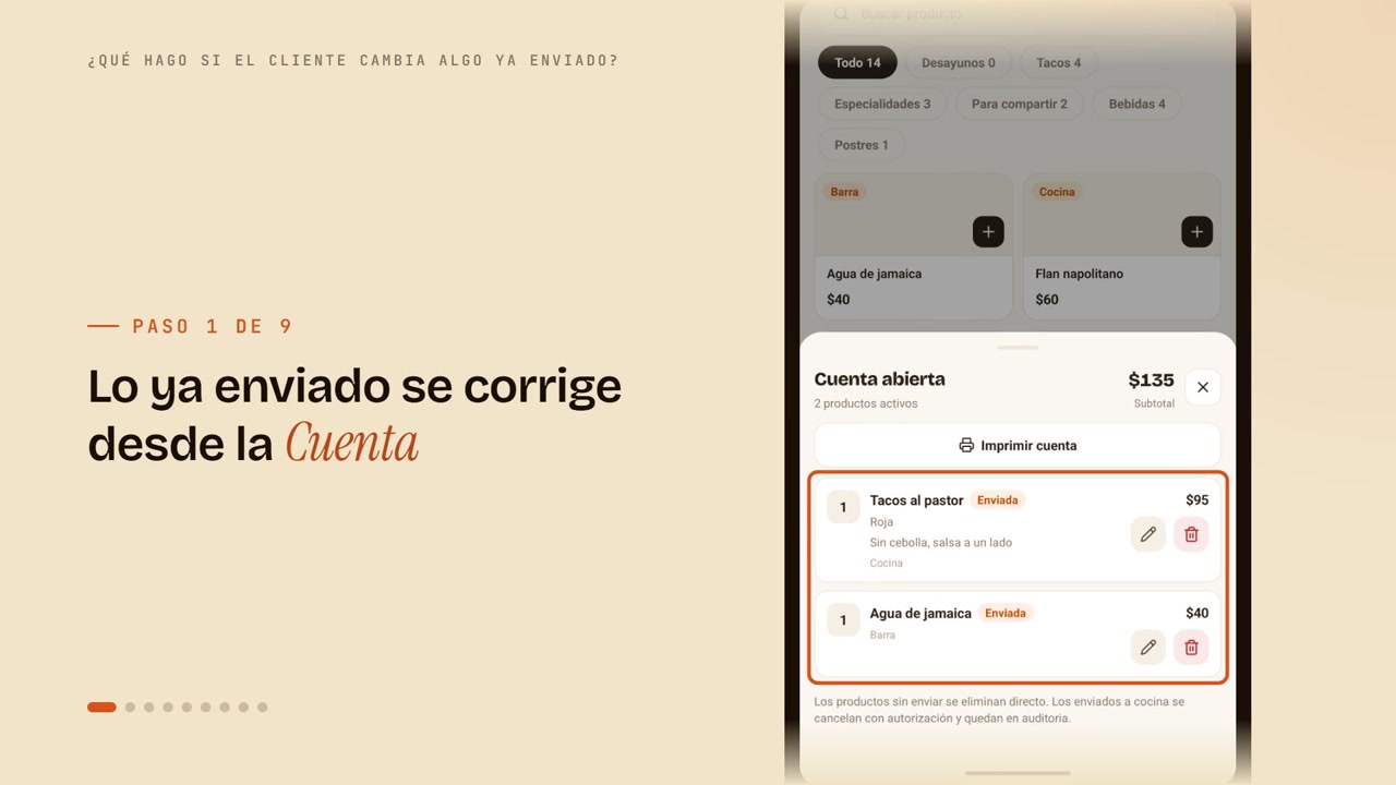 ¿Qué hago si el cliente cambia algo ya enviado?