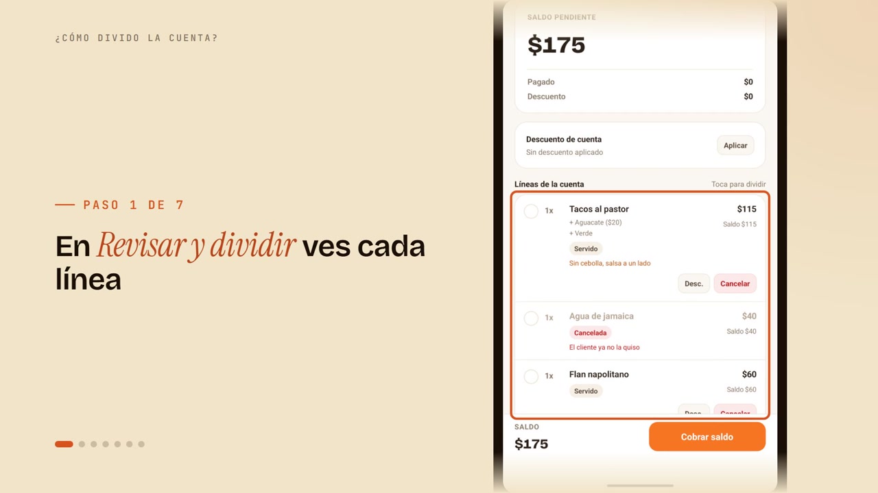 ¿Cómo divido la cuenta?