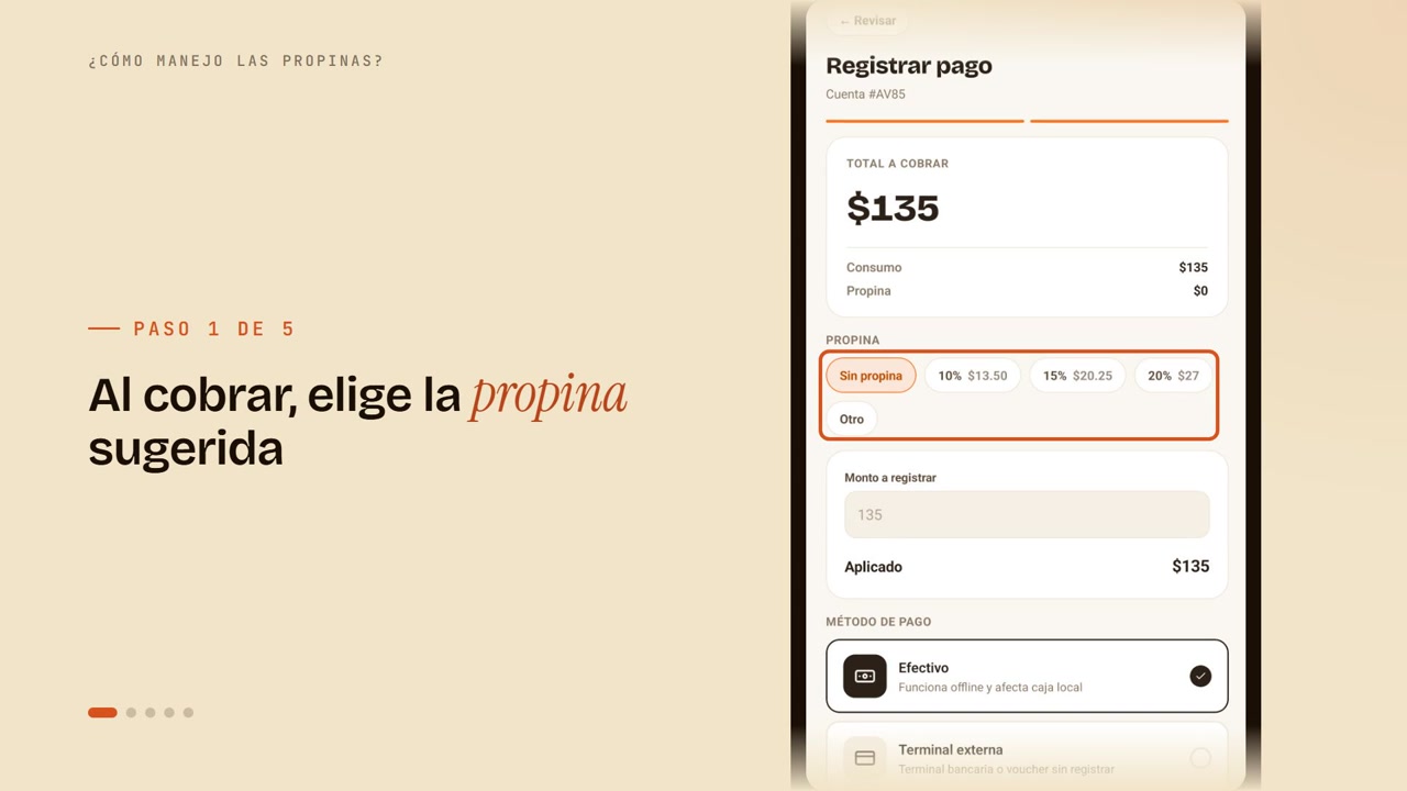 ¿Cómo manejo las propinas?