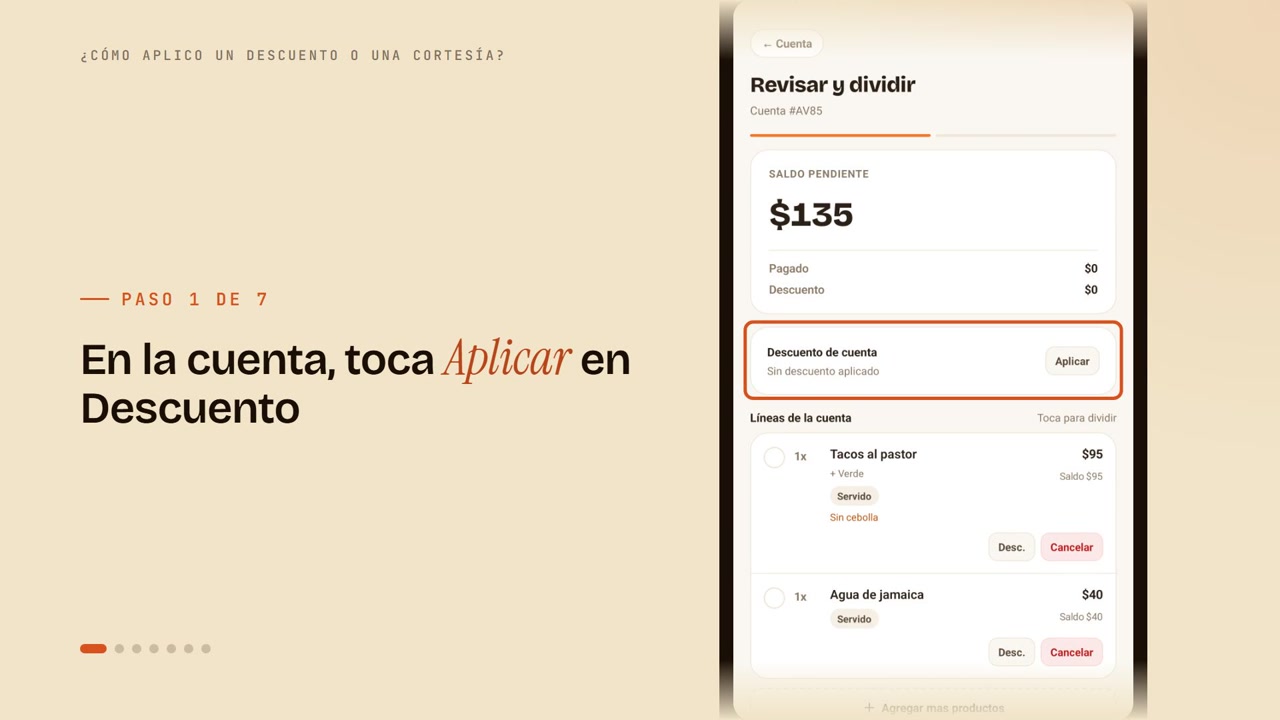 ¿Cómo aplico un descuento o una cortesía?
