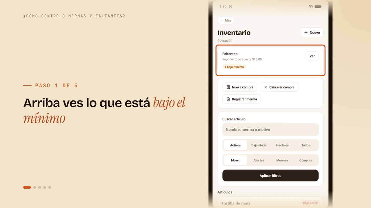 ¿Cómo controlo mermas y faltantes?