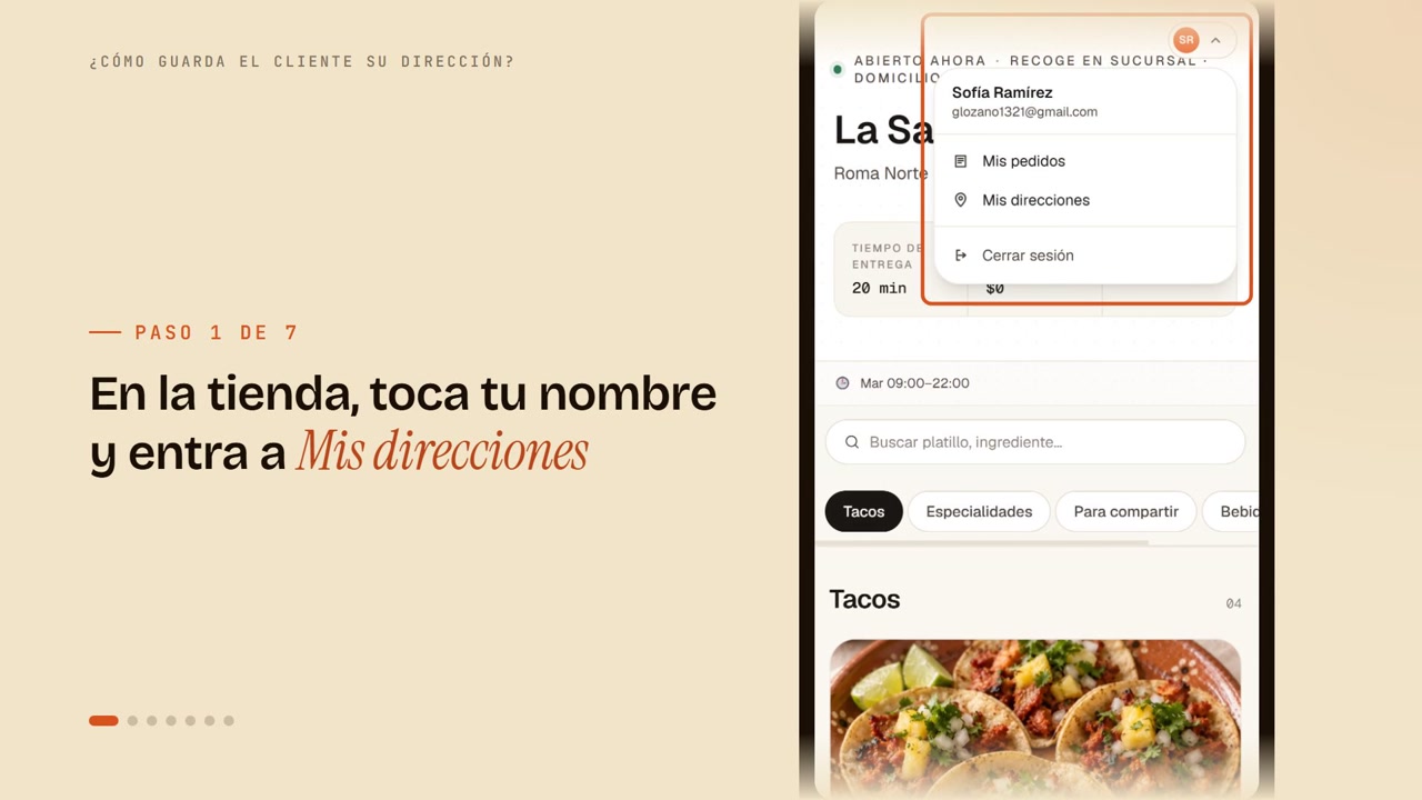 ¿Cómo guarda el cliente su dirección?