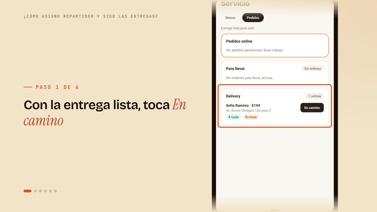 ¿Cómo asigno repartidor y sigo las entregas?